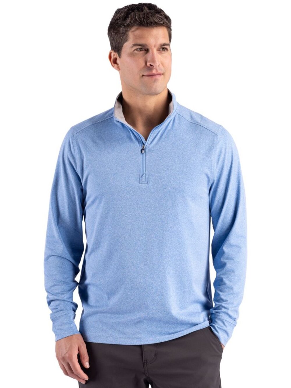 Cutter & Buck Forge Recycled Quarter Zip Mens Stretch Golf Performance Pullover